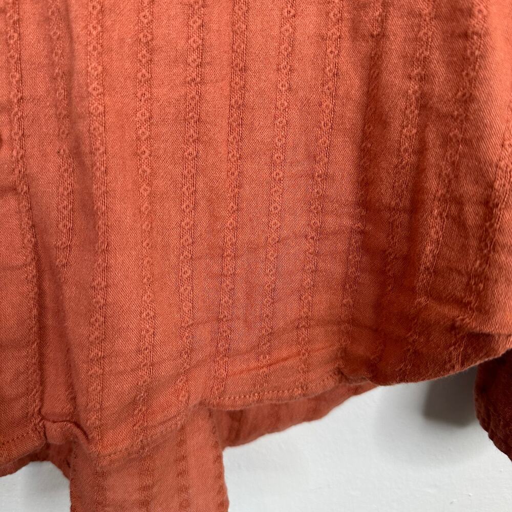 American Eagle Rust Orange Perfect Button-Up Shirt - image 4